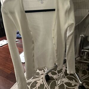 Brandy Melville Cream Ribbed Top
